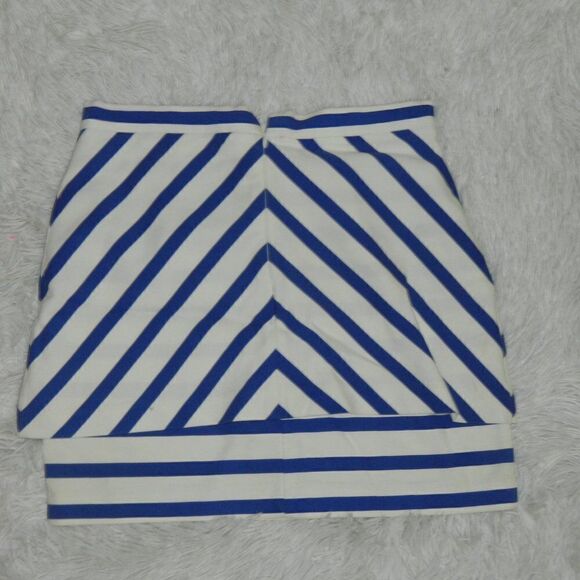 Zara Skirt Blue White ‎ Stripped Mini Skirt Size Medium - Picture 7 of 10